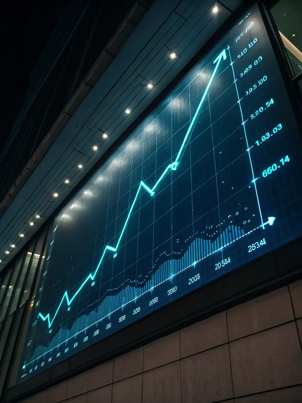 A graph showing steady financial growth in the South African market, illustrating the potential for wealth accumulation through strategic investments.